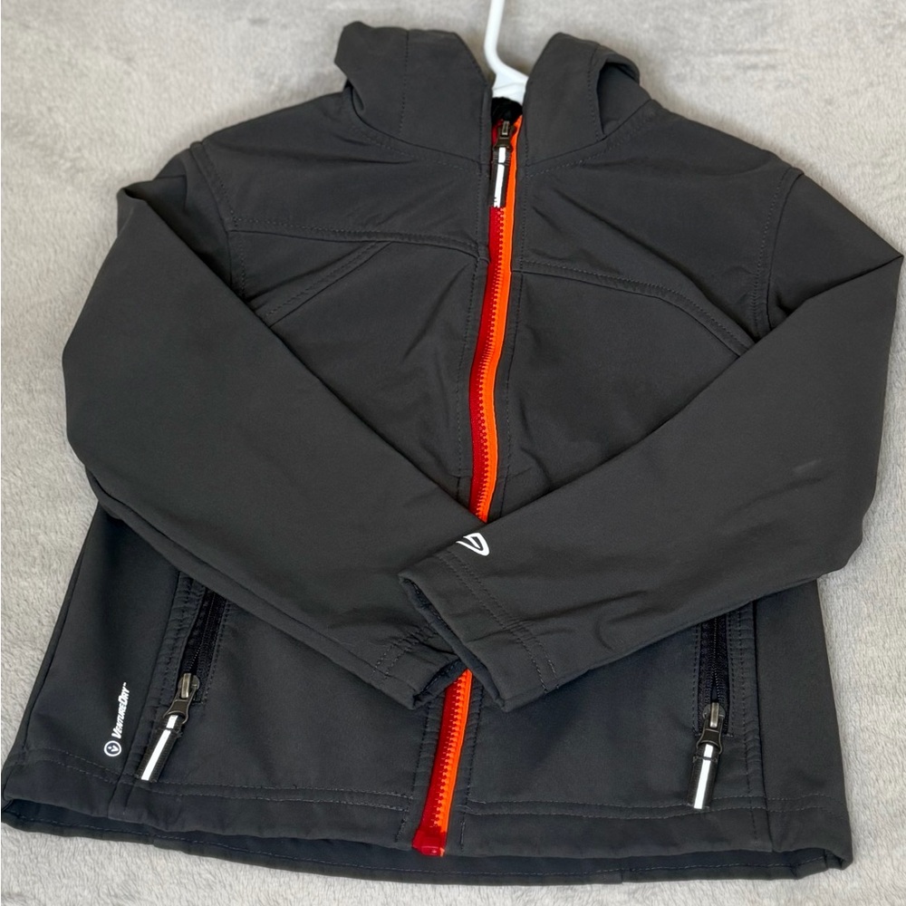 Champion Kids Black Raincoat with Red / Orange Zipper